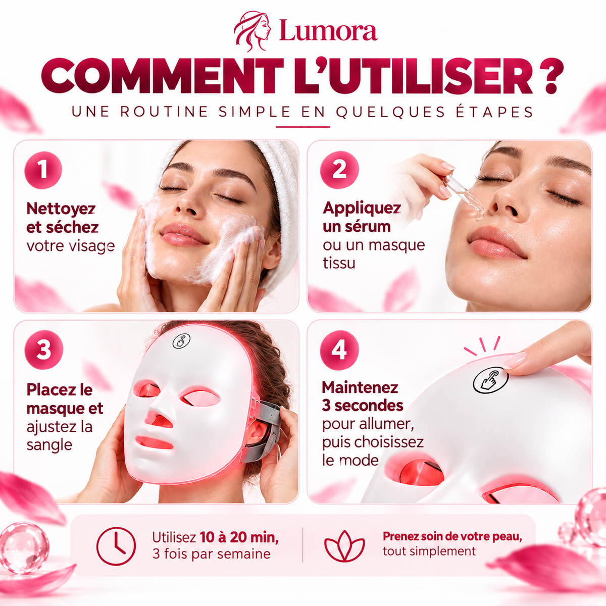 Masque LED 7 Couleurs – Peau Éclatante & Anti-Âge