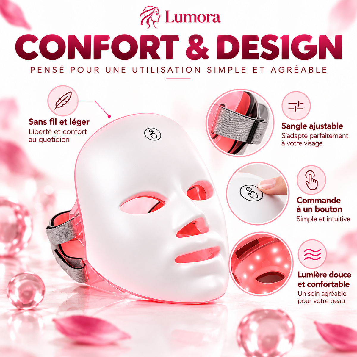Masque LED 7 Couleurs – Peau Éclatante & Anti-Âge