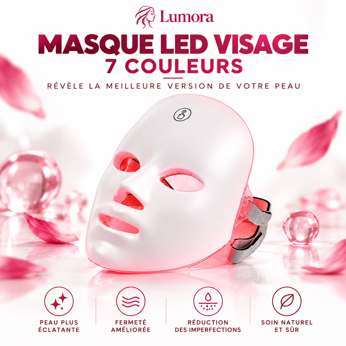 Masque LED 7 Couleurs – Peau Éclatante & Anti-Âge